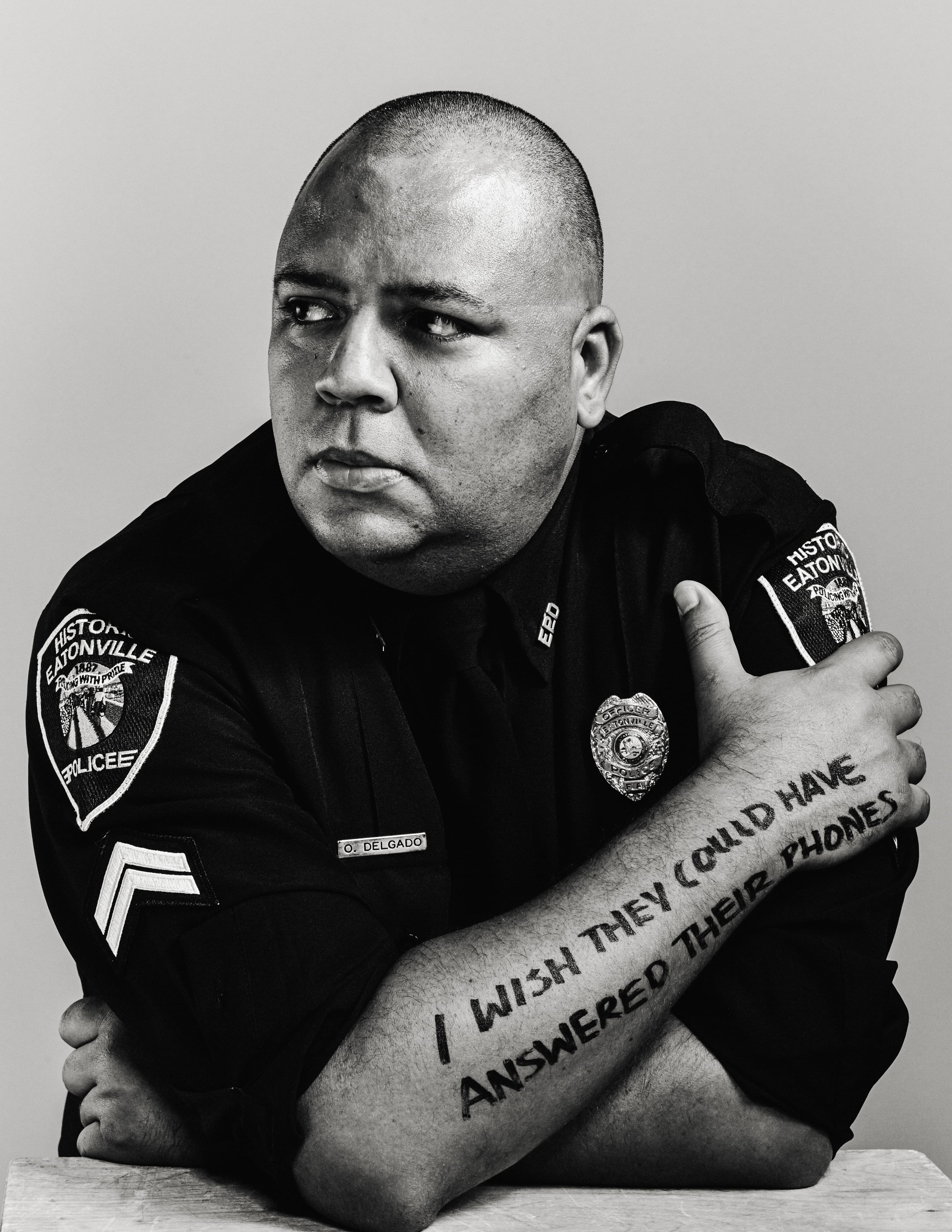 Omar Delgado Brain Tattoo portrait, Orlando Pulse Nightclub first responder