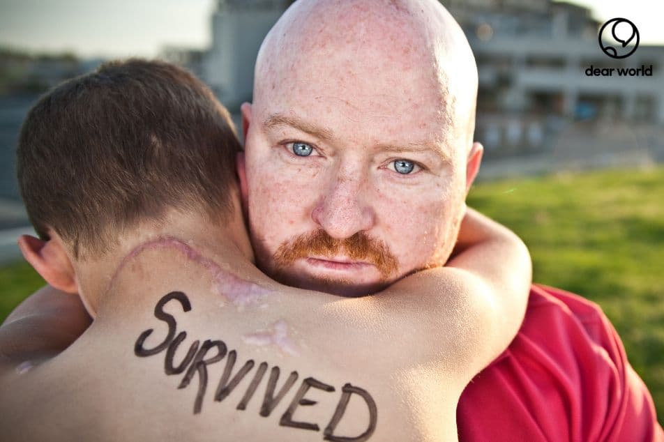 Bradly and Brody German Brain Tattoo portrait, Joplin MO tornado survivors