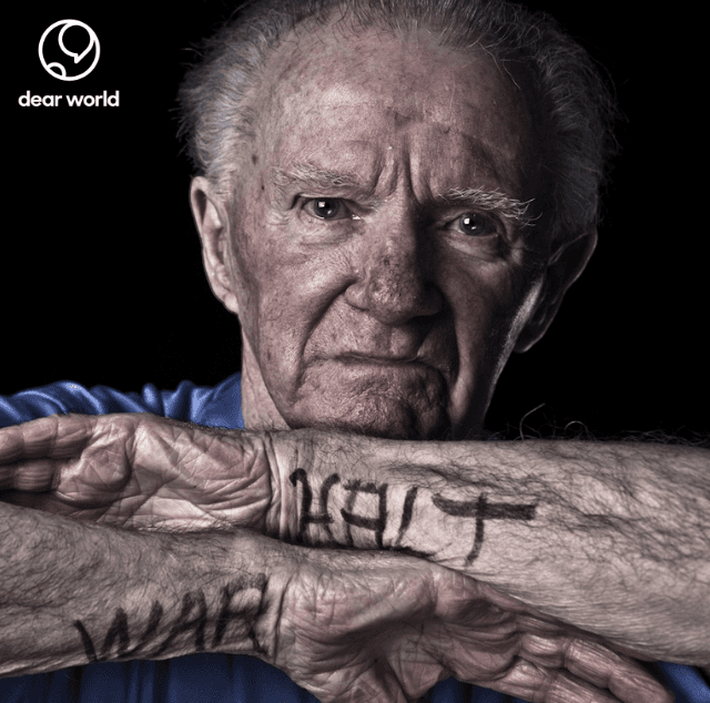 Charles Dolan Brain Tattoo portrait, WWII Veteran — Halt War